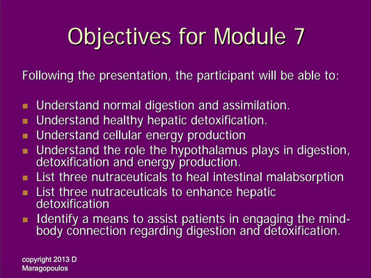 Module 7 Digestion & Detoxification