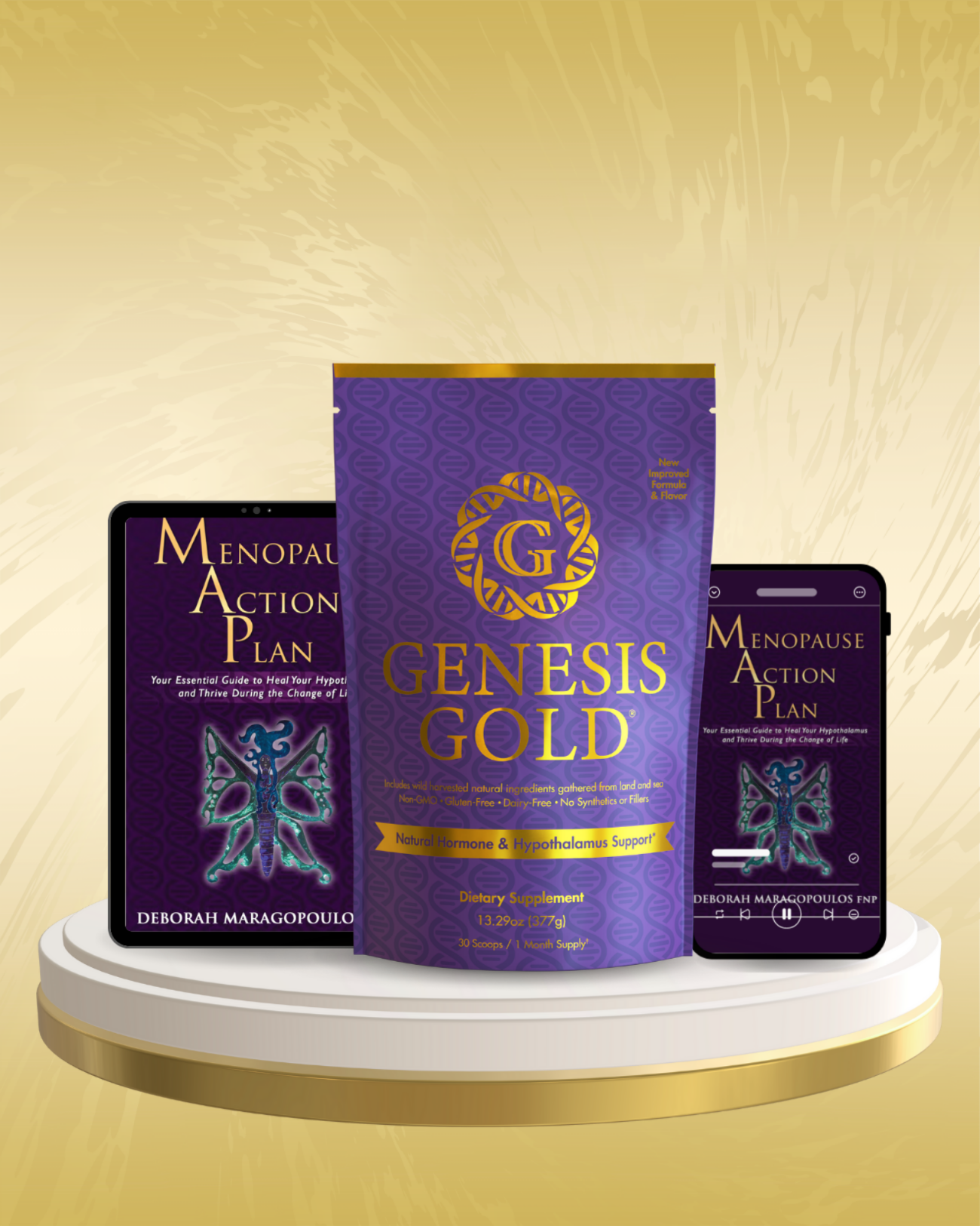 Harmony Bundle: Genesis Gold® + Menopause Action Plan eBook + Debut Audio Edition