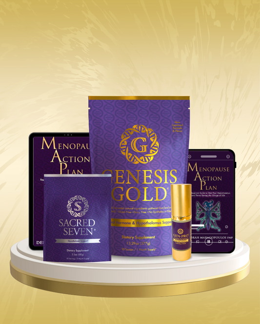 World Menopause Day Total Harmony Bundle: Genesis Gold® + Gen-Pro + Sacred Seven® + Menopause Action Plan eBook + Debut Audio Edition