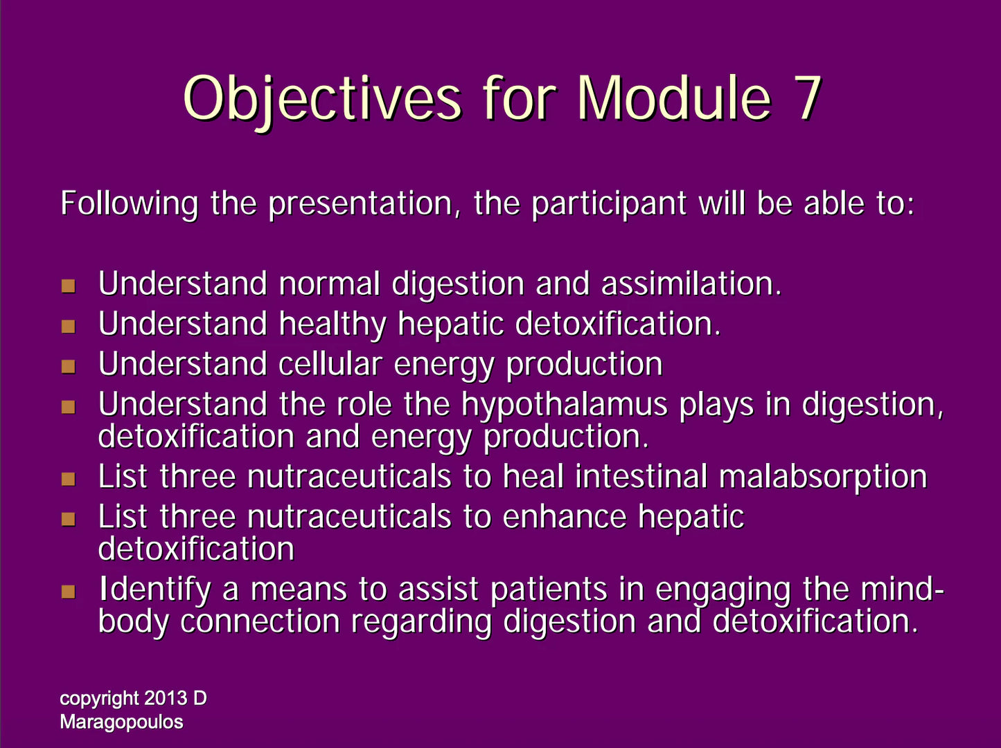 Module 7 Digestion & Detoxification